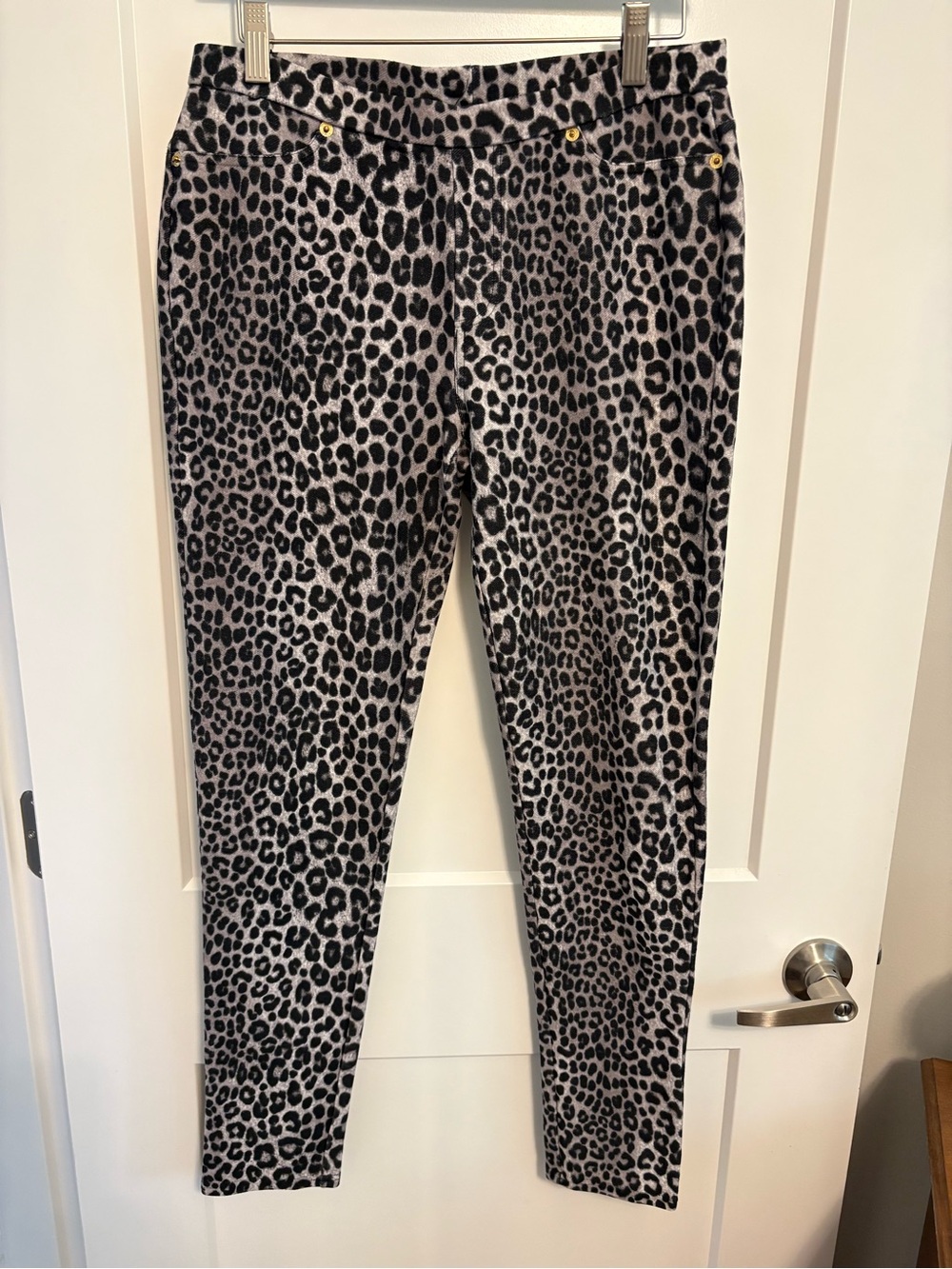 Michael Kors Black and Cream Leopard Print Pants